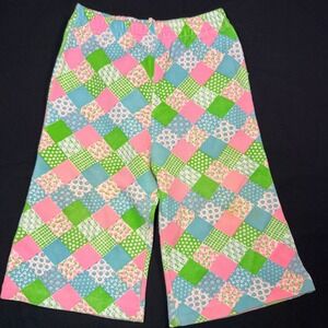 Vintage Carters Baby Patchwork Print Retro 80s Pull Up Pants 12 Months